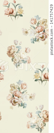 Soft Pastel Watercolor Floral Lace Bandana Seamless Textile Pattern Collection Soft Pastel Watercolor Floral Lace Bandana Seamless Textile Pattern Collection 141757429
