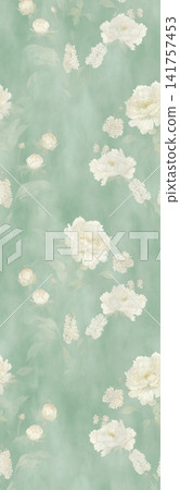Soft Pastel Watercolor Floral Lace Bandana Seamless Textile Pattern Collection 141757453
