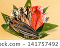 Assortment of locally caught dried seafood 141757492