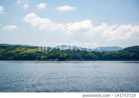 Landscape seen from the sea Landscape seen from the sea 141757519
