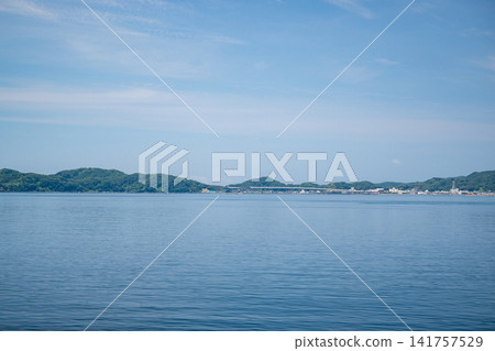 Landscape seen from the sea Landscape seen from the sea 141757529