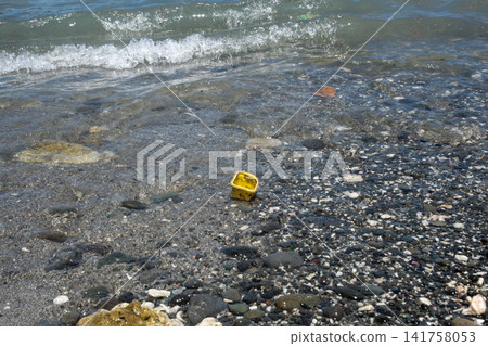 Plastic waste washed up on the shore in Ogasawara, Tokyo Plastic waste washed up on the shore in Ogasawara, Tokyo 141758053
