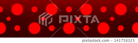 A seamless horizontal pattern of glowing red neon dots set against a dark red gradient background. Ideal for digital banners and design backgrounds. A seamless horizontal pattern of glowing red neon dots set against a dark red gradient background. Ideal for digital banners and design backgrounds. 141758323