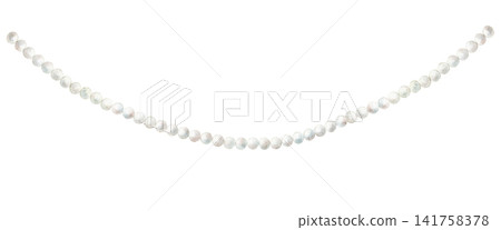 Watercolor pearl garland on isolated background. Elegant decorative bead chain with vintage charm. Delicate ornamental element for invitations, wedding stationery, scrapbooking, branding. Watercolor pearl garland on isolated background. Elegant decorative bead chain with vintage charm. Delicate ornamental element for invitations, wedding stationery, scrapbooking, branding. 141758378