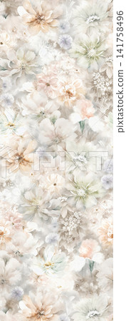Soft Vintage Floral Seamless Patterns Collection in Muted Pastel Tones 141758496