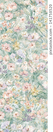 Soft Vintage Floral Seamless Patterns Collection in Muted Pastel Tones 141758520
