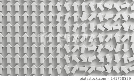 White Arrow Pattern Showing Upward Direction, Conformity and Chaos, Leadership and Decision Concept White Arrow Pattern Showing Upward Direction, Conformity and Chaos, Leadership and Decision Concept 141758559