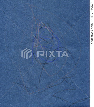 Abstract Hand Drawn Sketch with Scribbles and Lines on a Solid Blue Paper Background Texture Abstract Hand Drawn Sketch with Scribbles and Lines on a Solid Blue Paper Background Texture 141758567