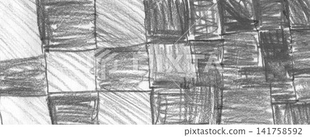 Hand Drawn Pencil Sketch of an Abstract Checkered Pattern Grid on White Textured Paper Background Hand Drawn Pencil Sketch of an Abstract Checkered Pattern Grid on White Textured Paper Background 141758592