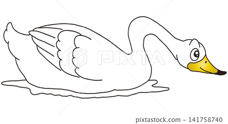 手繪動物插畫☆天鵝 手繪動物插畫☆天鵝 141758740