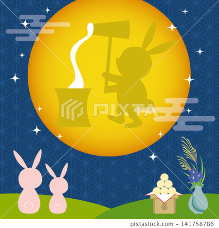 Rabbits watching the moon Rabbits watching the moon 141758786