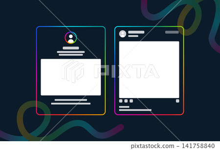 rainbow gradient social media wireframe frame templates vector rainbow gradient social media wireframe frame templates vector 141758840