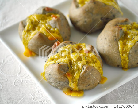 Black sesame cheese bread Black sesame cheese bread 141760064