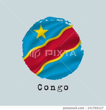 Congo flag created with circular brushstrokes. Congo flag created with circular brushstrokes. 141760127
