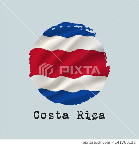 Costa Rica flag created with circular brushstrokes. 141760128