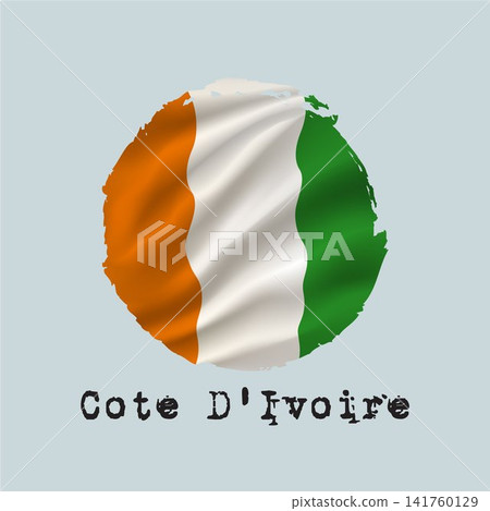 Cote D'Ivoire flag created with circular brushstrokes. Cote D'Ivoire flag created with circular brushstrokes. 141760129