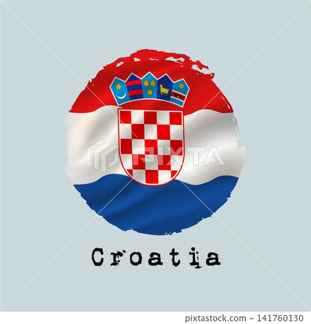 Croatia flag created with circular brushstrokes. Croatia flag created with circular brushstrokes. 141760130
