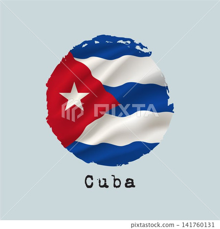 Cuba flag created with circular brushstrokes. Cuba flag created with circular brushstrokes. 141760131