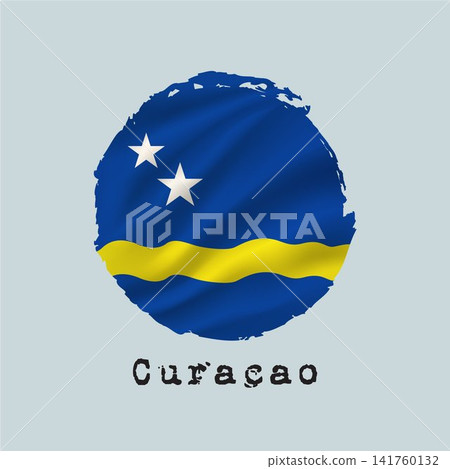 Curacao flag created with circular brushstrokes. Curacao flag created with circular brushstrokes. 141760132