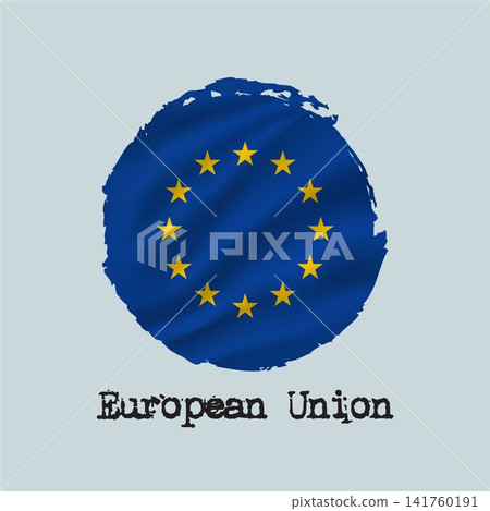 European Union flag created with circular brushstrokes. European Union flag created with circular brushstrokes. 141760191