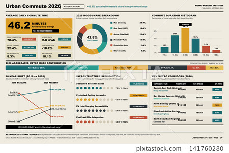 Urban Commuting Habits 2026 Statistical Infographic Poster with Data Visualization Urban Commuting Habits 2026 Statistical Infographic Poster with Data Visualization 141760280