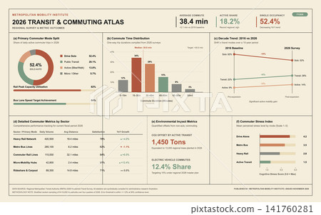 Urban Transit and Commuting Data Dashboard with Statistical Infographics 141760281