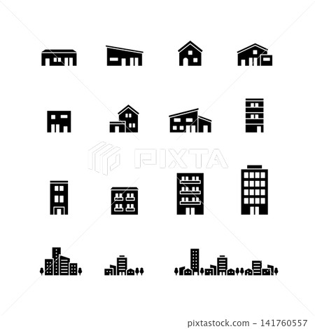 Various building icon set Various building icon set 141760557