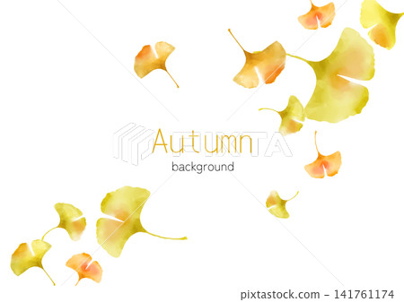 Autumn frame background adorned with watercolor ginkgo leaves Autumn frame background adorned with watercolor ginkgo leaves 141761174