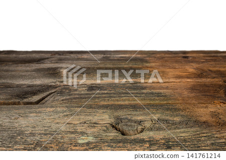Old wooden tabletop with white background and copy space for product presentation and advertising mockup Old wooden tabletop with white background and copy space for product presentation and advertising mockup 141761214