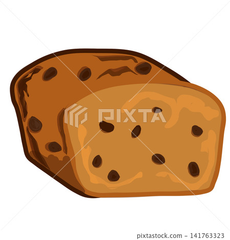 Traditional Fruit Bread Cake with Raisins Illustration Traditional Fruit Bread Cake with Raisins Illustration 141763323