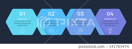 Four Steps Business Infographic Timeline 141763474