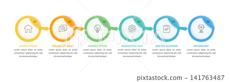 Six Steps Process Infographic Workflow Template 141763487