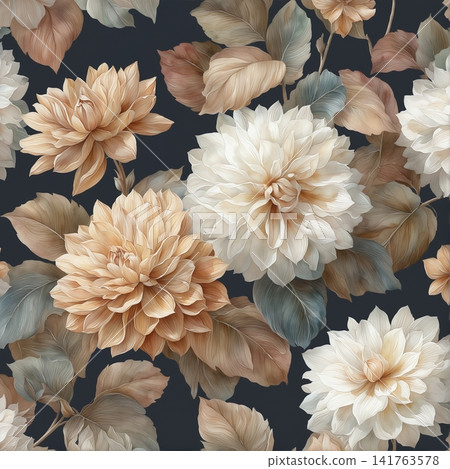 Lush Watercolor Floral Seamless Patterns With Rich Garden Flower Motifs Lush Watercolor Floral Seamless Patterns With Rich Garden Flower Motifs 141763578