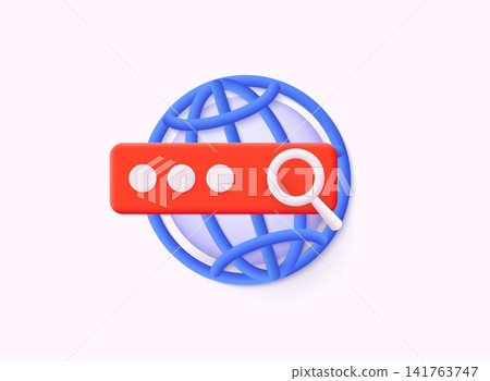 Click to go to online website or internet. Www search bar icon. Address and navigation bar icon. 3D Web Vector Illustrations. Click to go to online website or internet. Www search bar icon. Address and navigation bar icon. 3D Web Vector Illustrations. 141763747