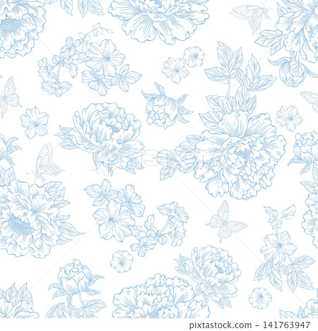 Assorted Antique Vintage Botanical Floral Seamless Pattern Collection Set Assorted Antique Vintage Botanical Floral Seamless Pattern Collection Set 141763947