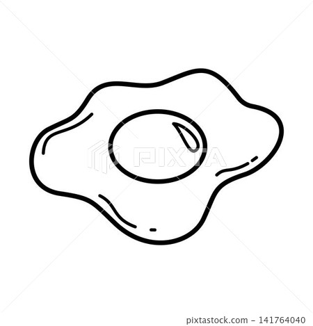 simple fried egg icon outline drawing simple fried egg icon outline drawing 141764040