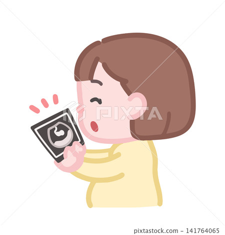 孕婦正在查看超音波影像 141764065