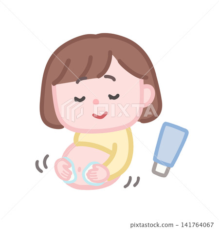 孕婦塗抹妊娠紋預防霜。 141764067