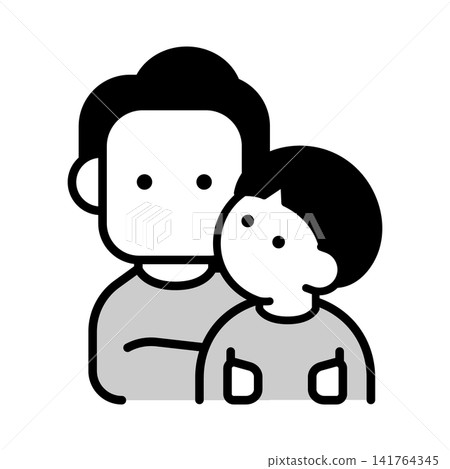 一位男子抱著孩子的插圖 一位男子抱著孩子的插圖 141764345