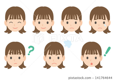 女性臉部表情集 女性臉部表情集 141764644