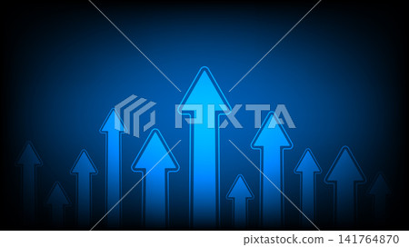 Digital technology background featuring upward pointing arrows representing business growth Digital technology background featuring upward pointing arrows representing business growth 141764870