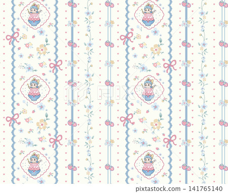 Large Bundle Of Sweet Nursery Animal Lace And Floral Seamless Repeat Patterns 141765140