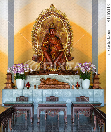 Statue of Quan Am Tong Tu at Linh Ung Pagoda on Son Tra Peninsula in Da Nang Vietnam 141765318