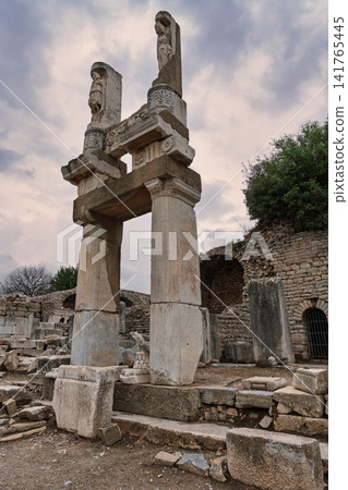 Temple of Domitian ruins, ancient Ephesus, Selcuk, Izmir Province, Turkey Temple of Domitian ruins, ancient Ephesus, Selcuk, Izmir Province, Turkey 141765445