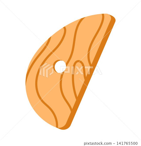 Wood potters rib tool. Equipment for pottery and ceramic clay. Handmade and hobby. Vector illustration in cartoon style. Isolated on white background Wood potters rib tool. Equipment for pottery and ceramic clay. Handmade and hobby. Vector illustration in cartoon style. Isolated on white background 141765500