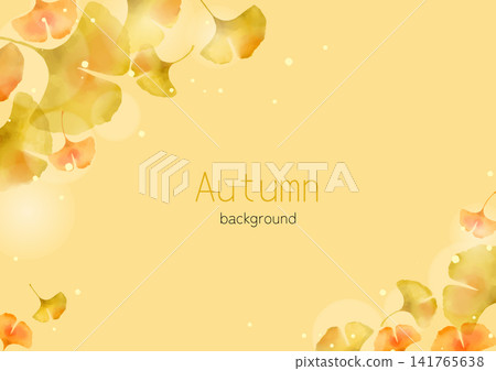 Autumn frame background adorned with watercolor ginkgo leaves Autumn frame background adorned with watercolor ginkgo leaves 141765638