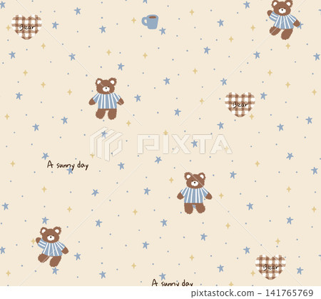Diverse Seamless Pattern Collection With Vintage Florals And Cute Cartoon Animals Diverse Seamless Pattern Collection With Vintage Florals And Cute Cartoon Animals 141765769