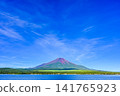 Lake Yamanaka in Yamanashi Prefecture and Mount Fuji in summer 141765923