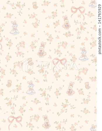 Diverse Seamless Pattern Collection With Vintage Florals And Cute Cartoon Animals Diverse Seamless Pattern Collection With Vintage Florals And Cute Cartoon Animals 141765929