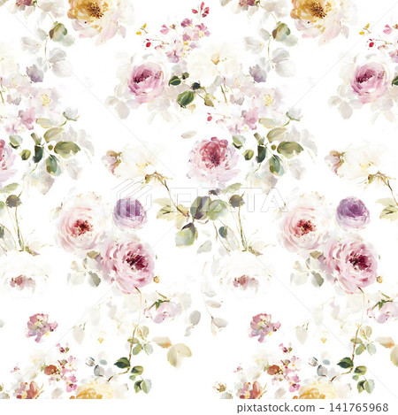 Diverse Seamless Pattern Collection With Vintage Florals And Cute Cartoon Animals 141765968
